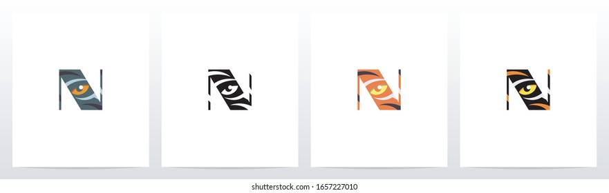 Tiger Eye Inside Letter Logo Design N