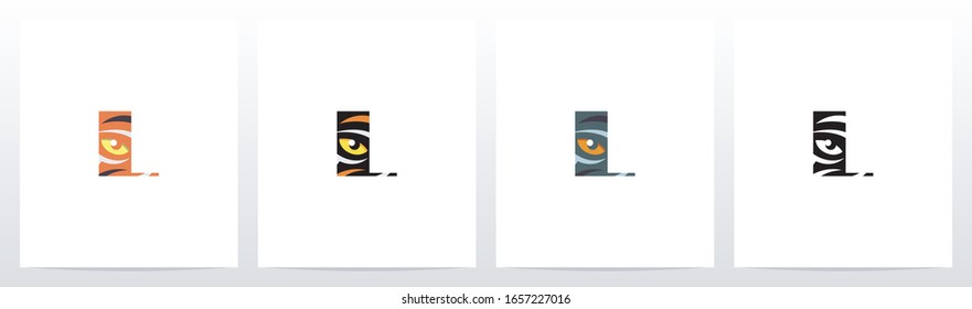 Tiger Eye Inside Letter Logo Design L