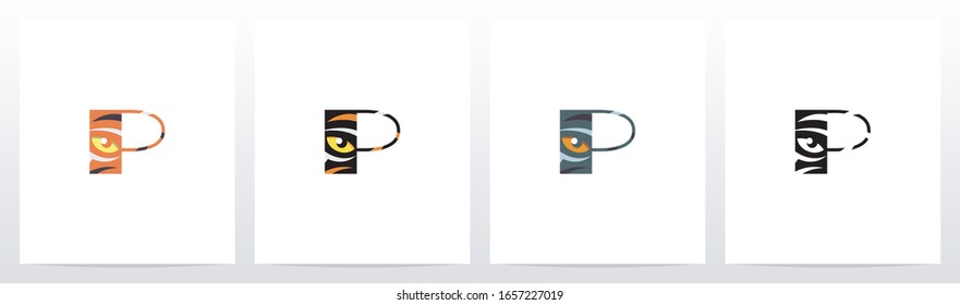 Tiger Eye Inside Letter Logo Design P