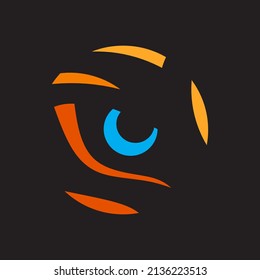 Tiger eye logo design vector. Colorful art with soft background. Abstract graphic illustration.