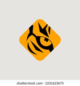 Tiger eye logo, security company symbol. Tiger eye icon, sports team emblem