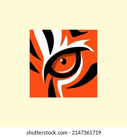 tiger eye on square shape vector, suitable use as icon, symbol and element design to describe beast 