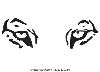 Tiger Eye vector illustration on white background
