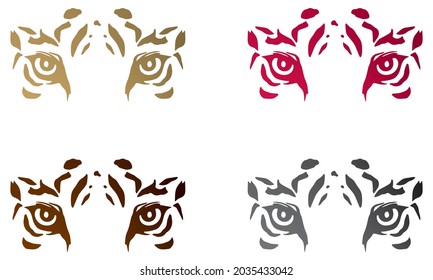 Tiger Eyes Icon Vector Illustration. Tiger Face Isolated On A White Background
