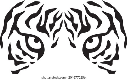 Ilustración vectorial de iconos de ojos de tigre 