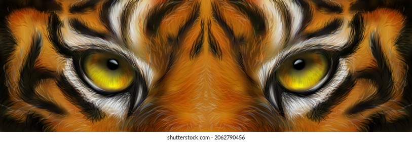 Tiger Eyes Realistic Vector Illustration Tiger Stock Vector (Royalty ...