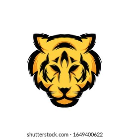 tiger face angry logo design vector illustration

