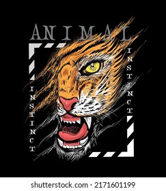 Tiger Face Animal Instinct Illustration Design