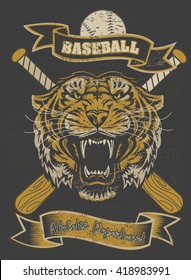Tiger Face Baseball bat and Ball