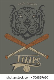 Tiger Face Baseball bat and Ball