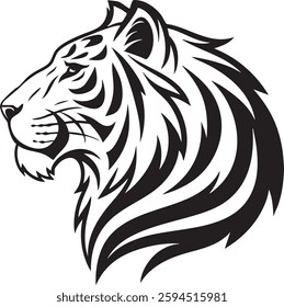 The Tiger Face black and white image for illustration.