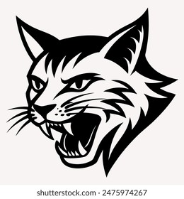 A tiger face in a black and white pattern - created with Generative AI technology,head of a tiger,set of tiger head tattoo,simple minimalist tiger head wild animal logo vector illustration template