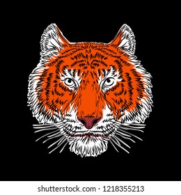 Tiger Face Color Stock Vector (Royalty Free) 1218355213 | Shutterstock