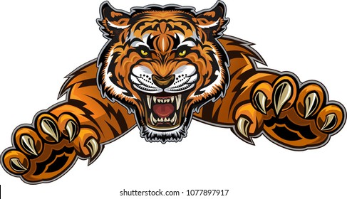 Tiger Face Color Tattoo