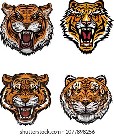 Tiger Face Color Tattoo