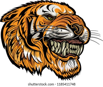 Tiger Face Color Tattoo