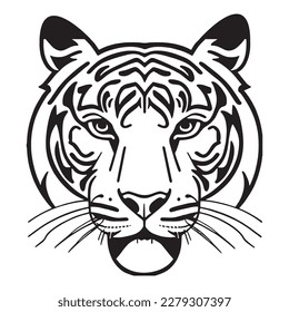 A tiger face coloring page