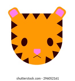 Tiger face cute pattern vector