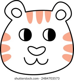 Cara de tigre Doodle Ilustración vectorial