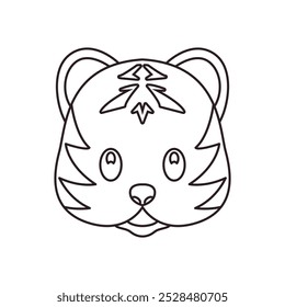 Tiger face emoji símbolo de vetor ícone ícone de sinal gato bonito