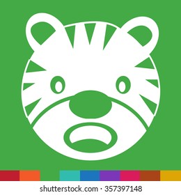 Tiger Face emotion Icon Illustration sign design