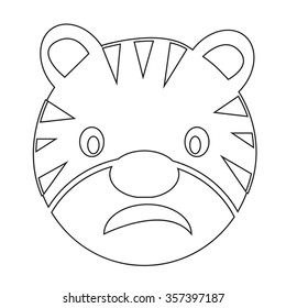 Tiger Face emotion Icon Illustration sign design