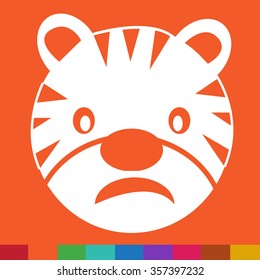 Tiger Face emotion Icon Illustration sign design