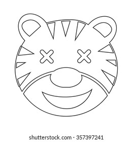 Tiger Face emotion Icon Illustration sign design