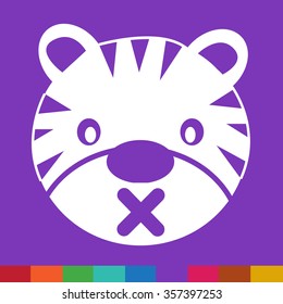 Tiger Face emotion Icon Illustration sign design