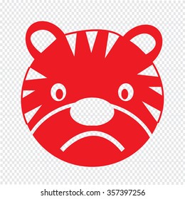 Tiger Face emotion Icon Illustration sign design