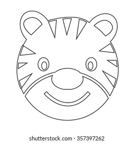Tiger Face emotion Icon Illustration sign design