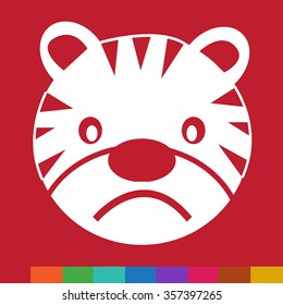 Tiger Face emotion Icon Illustration sign design