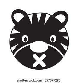 Tiger Face emotion Icon Illustration sign design