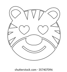 Tiger Face emotion Icon Illustration sign design
