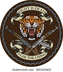 Tiger Face with Guns