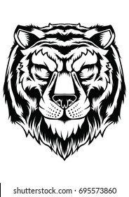 Tiger Face Head Tattoo Design Vector Animal