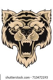 Tiger Face Head Tattoo Design Vector Animal fierce