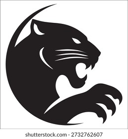 Icono de cara de tigre en blanco y negro