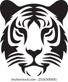 Tiger face icon logo vector illustration concept