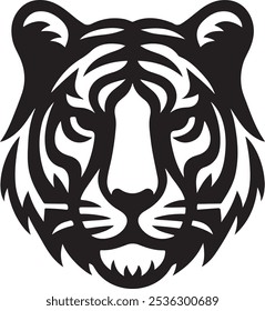 Tiger face icon logo vector illustration concept