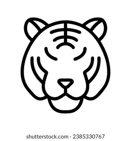 tiger face icon vector isolated