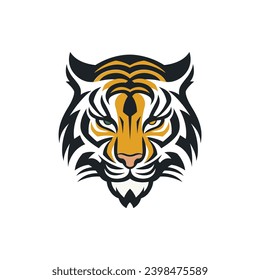 tiger face, icon vector isolated