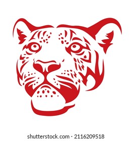 Tiger face illustration - Chinese New Year 2022 - Year of Tiger - vector illustration
