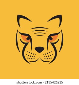 Tiger face  illustration logo template vector flat design