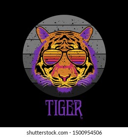 tiger face illustration for t shirt