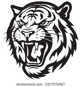 tiger face, tiger logo, design for badge, emblem, or printing, safari logo design, vector illustration