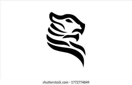 Tiger face logo emblem template mascot symbol for business or shirt design. Vector Vintage Design Element.
