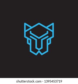 tiger face logo icon line art style vector graphic download