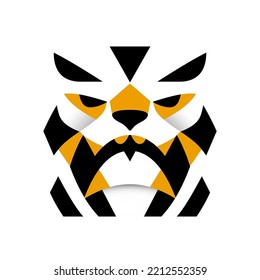 Tiger face, logo illustration. Isolated on white.