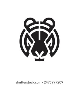 Vector de logotipo de cara de tigre e ilustración de símbolo